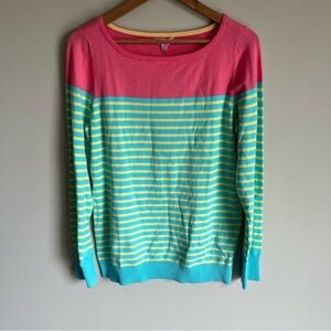 Lilly Pulitzer NWT Women's Maria Boatneck Sweater Stripe 80% Cotton Size XL